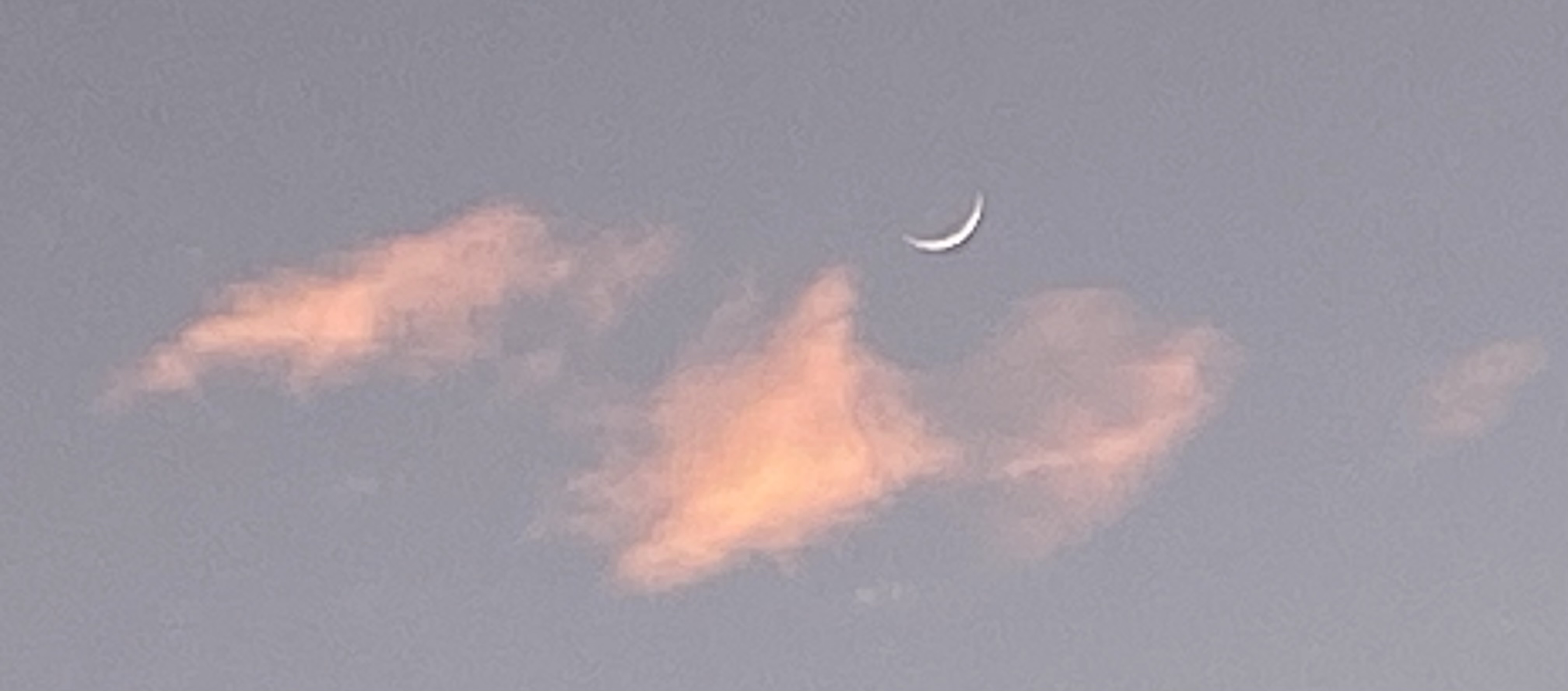 Crescent moon at dusk